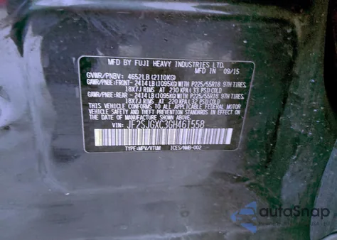 2016 Subaru Forester 2.0Xt Touring from USA, damaged, VIN JF2SJGXC3GH461558